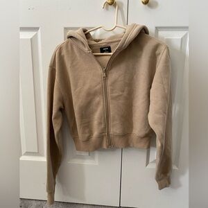 ardene Casual Tan Zip-Up Hoodie